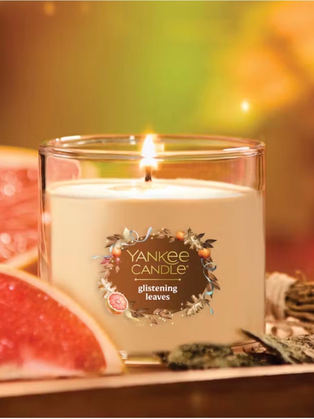 🍁 Yankee Candle "Glistening Leaves" Small Tumbler Candle 🍂
